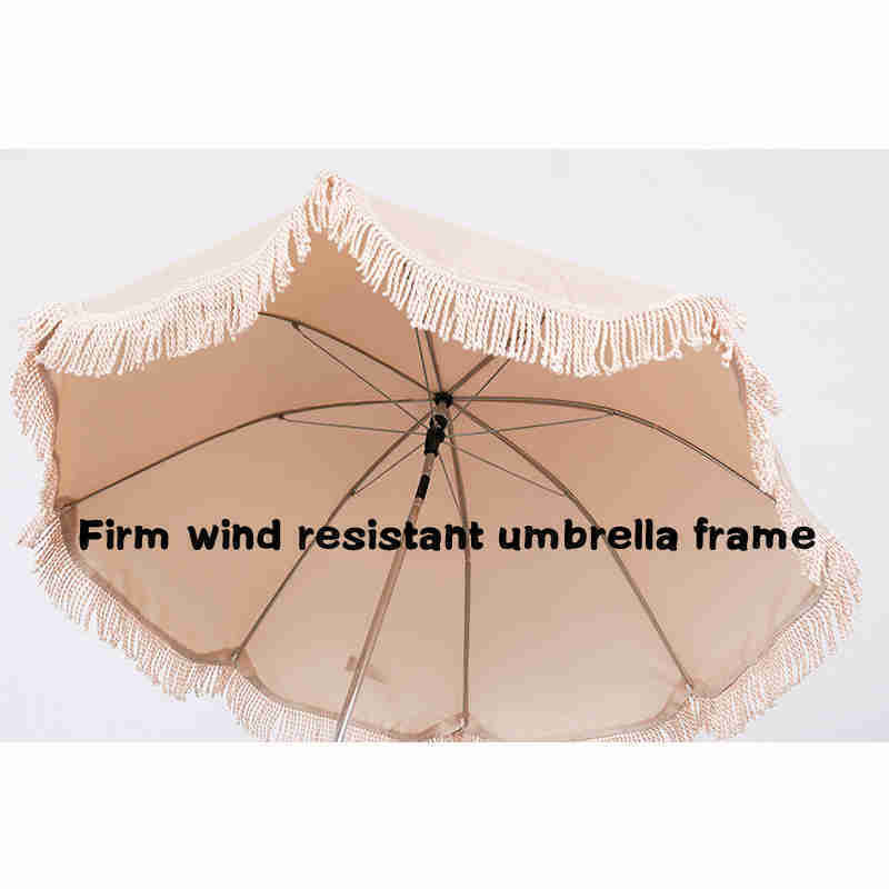 Deerland Cute Baby Clip-on Stroller Beach Umbrella with Tassel Small Outdoor Clip Umbrella for Kids