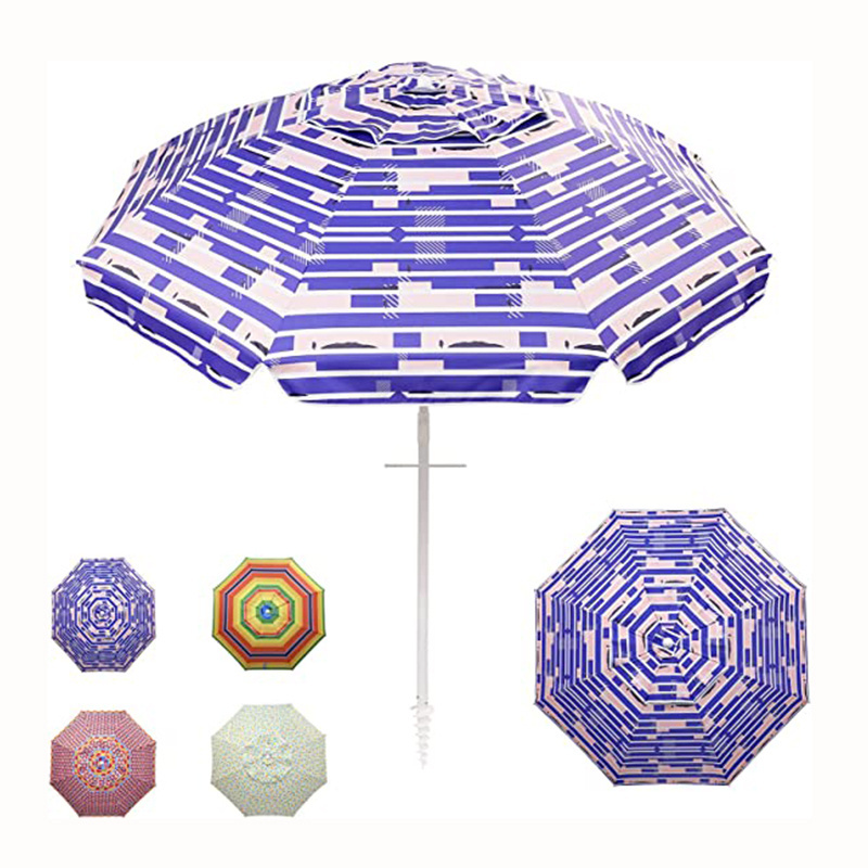 Customized Irregular Rhomboid Pink Purple UPF50+ Sun Shelter Patio Outdoor Beach Umbrella with Tilt Sand Anchor and Carry Bag