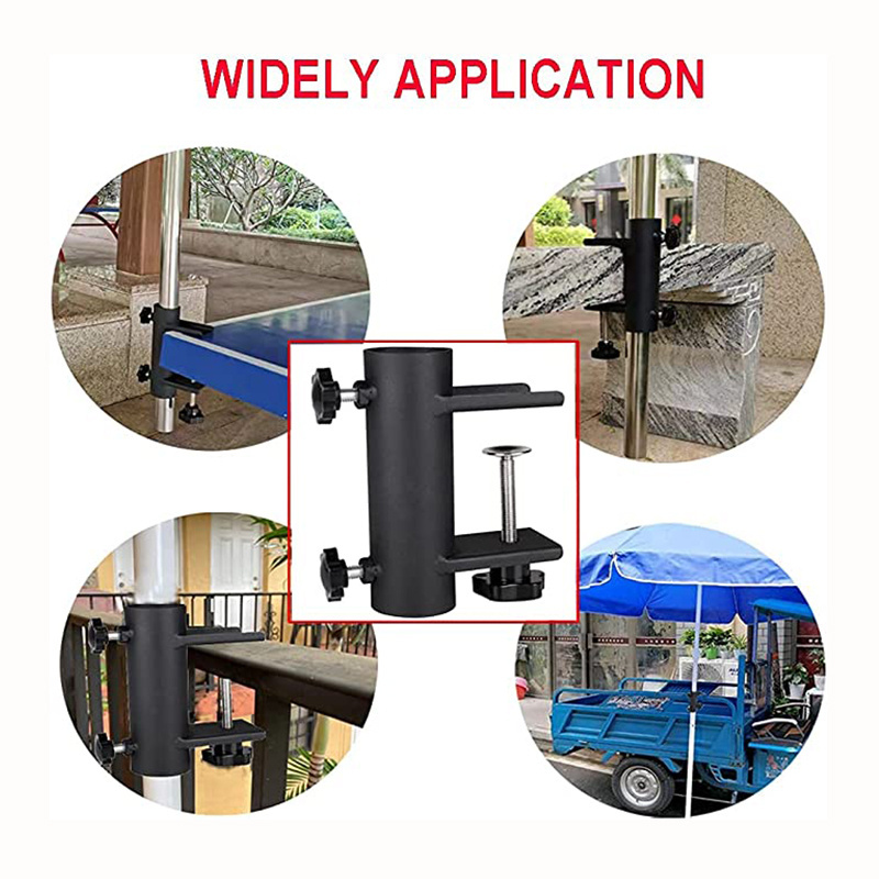 Wholesale Patio Umbrella Stand Metal Clamp Balcony Umbrella Holders for Deck Outdoor Furniture Base