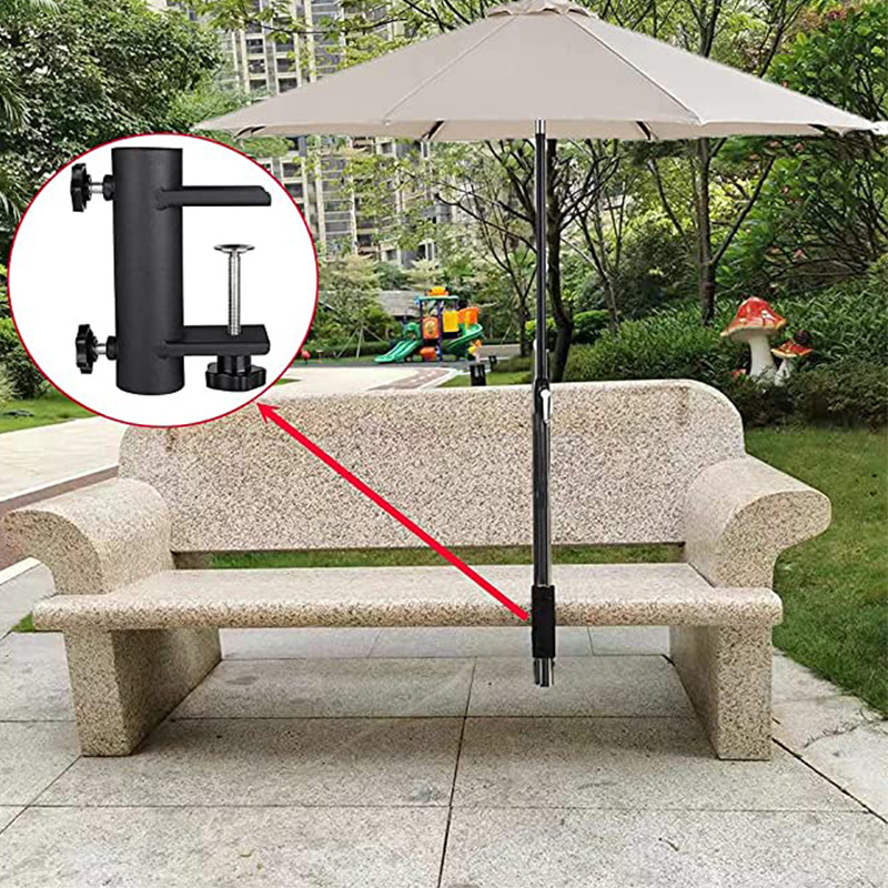 Wholesale Patio Umbrella Stand Metal Clamp Balcony Umbrella Holders for Deck Outdoor Furniture Base