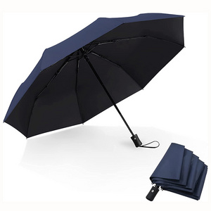 Lightweight Sturdy Sun Rain Umbrella with Automatic Open Close Button 8 Ribs Compact Foldable Umbrella