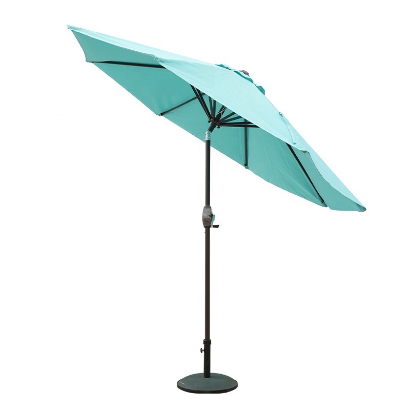 9' Outdoor Market Patio Umbrella with Auto Tilt Crank Large Sun Umbrella with Pole Fade resistant canopy Easy to set