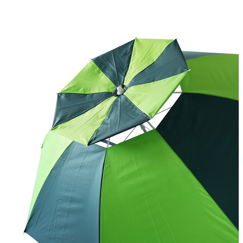 Outdoor fishing umbrella 2.0m 2.2m 2.4m camping double-layer beach umbrella sun protection waterproof patio umbrellas