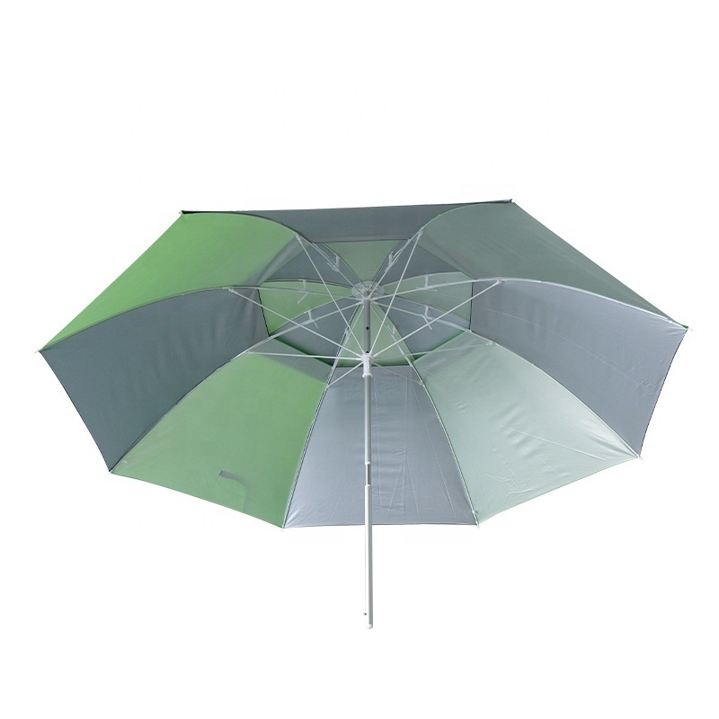 Outdoor fishing umbrella 2.0m 2.2m 2.4m camping double-layer beach umbrella sun protection waterproof patio umbrellas