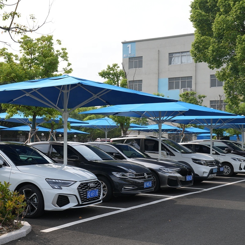 2023 Large Waterproof Double Canopy Outdoor Umbrella 13ft Beach Aluminum Cantilever Garden Parasols Patio Umbrellas Car sunshade