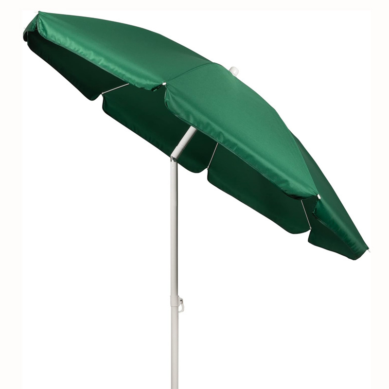 Navy Green 140g Polyester Fbairc Portable Outdoor Beach Umbrella with Steel Tilt and Carry Bag