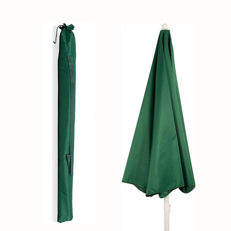 Navy Green 140g Polyester Fbairc Portable Outdoor Beach Umbrella with Steel Tilt and Carry Bag