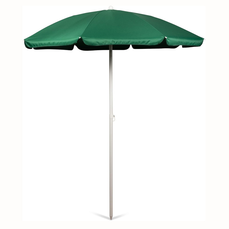 Navy Green 140g Polyester Fbairc Portable Outdoor Beach Umbrella with Steel Tilt and Carry Bag