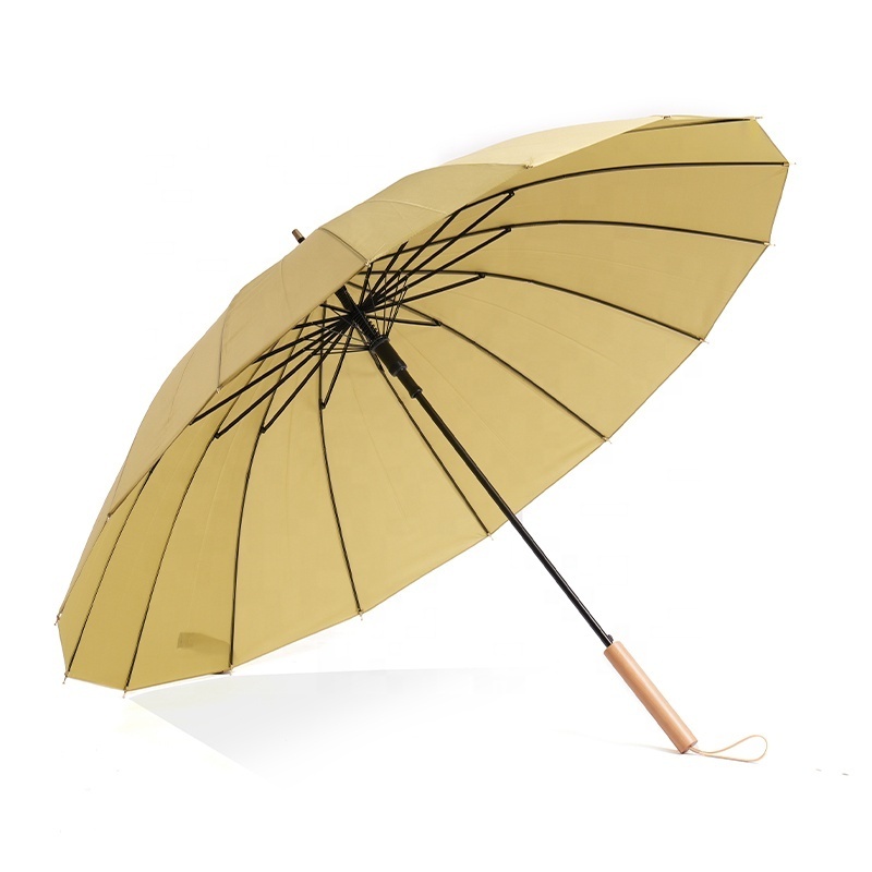 High Quality Solid Fresh color Custom Automatic Straight Umbrella Sun Rain Golf Umbrella