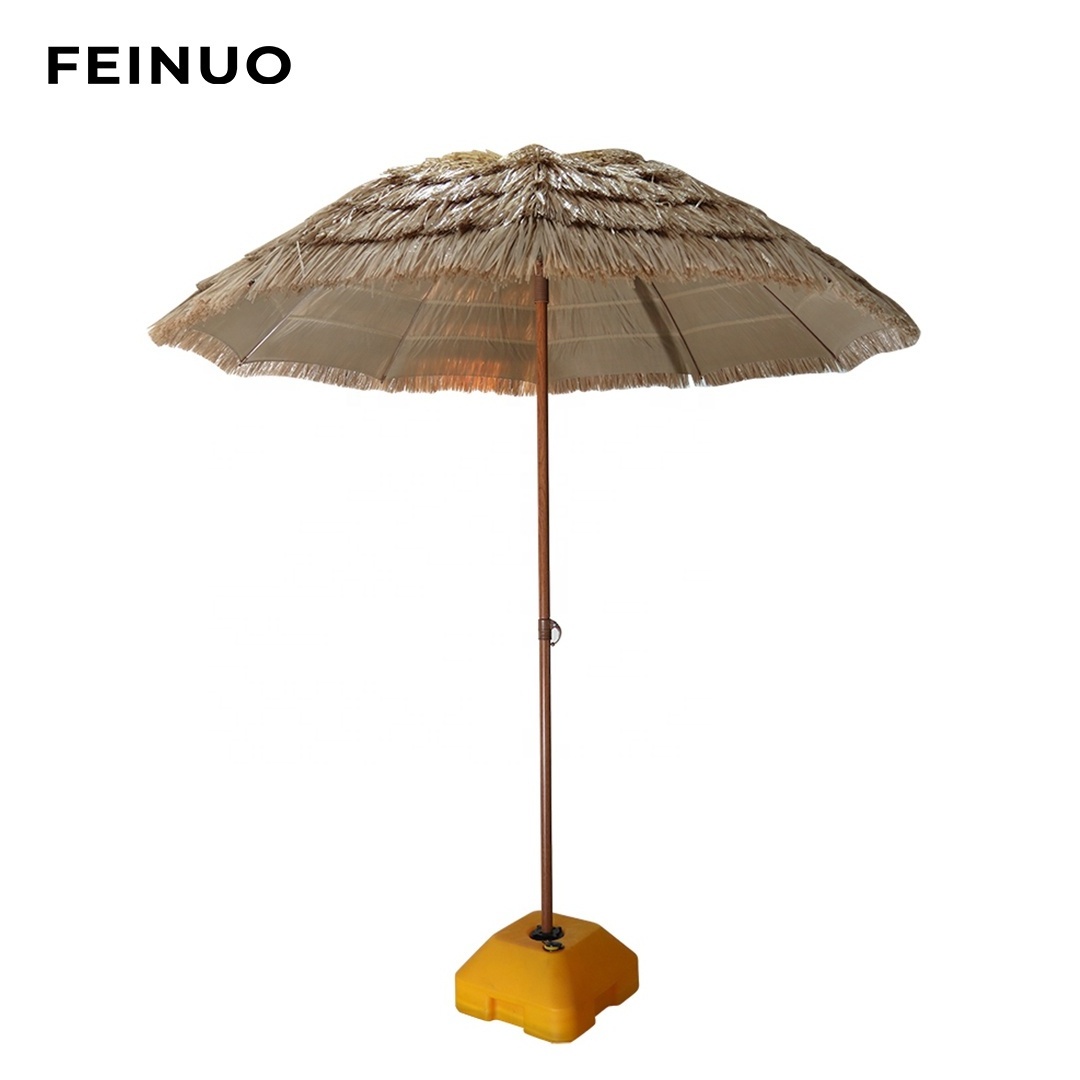 2022 high quality 2.2m outdoor thatch roof beach umbrella durable parasol straw umbrella