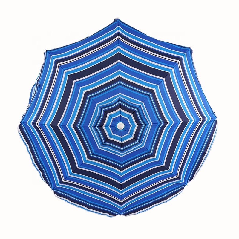 2M Wholesale Customized Stripe Pattern Waterproof Outdoor Beach Parasols Umbrella for Travel Outdoor