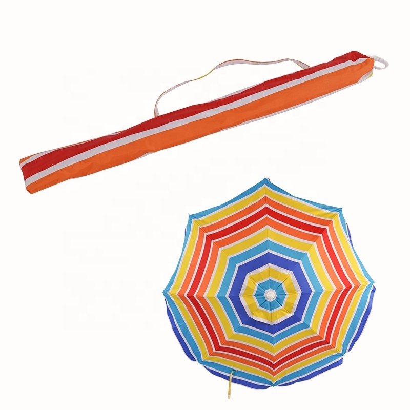 2M Wholesale Customized Stripe Pattern Waterproof Outdoor Beach Parasols Umbrella for Travel Outdoor