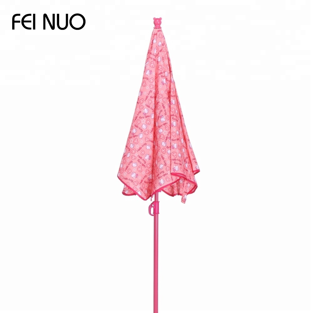 Lovely design custom printing 6k UV protection pink children beach umbrella for kids