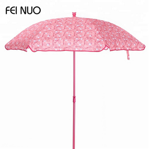 Lovely design custom printing 6k UV protection pink children beach umbrella for kids