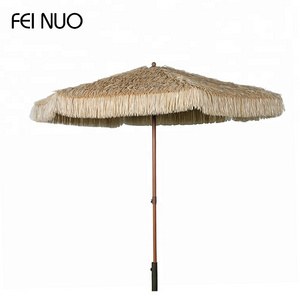 Classic design square artificial palm leaf balinese garden straw bohemian beach umbrella