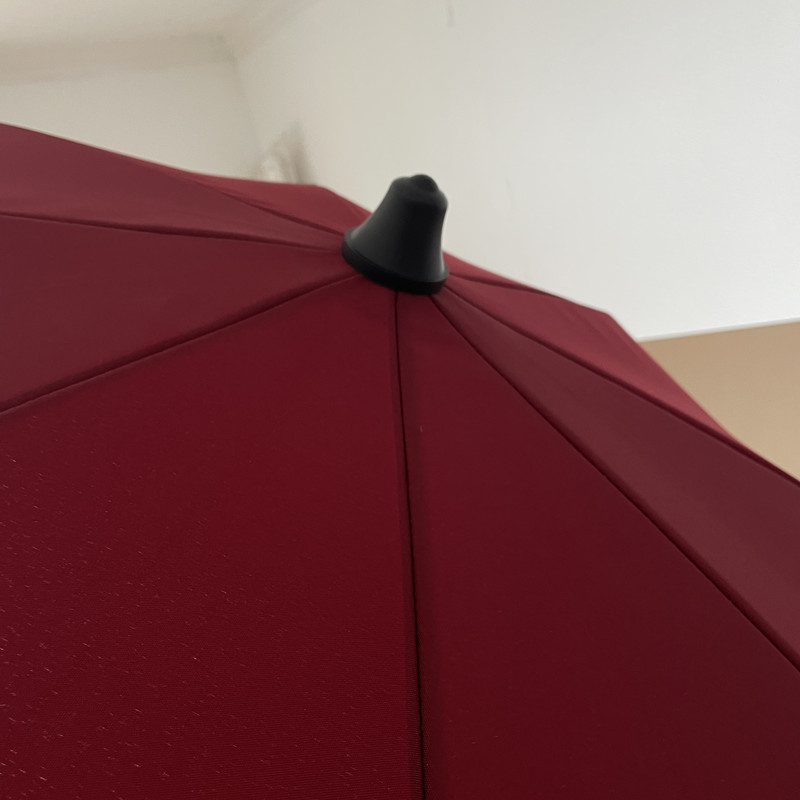 Custom 180g Polyester Wine Red Umbrella Parasol Beach Umbrella with Black Coating