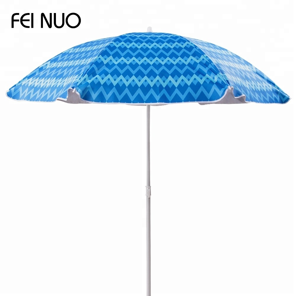 Classic Design Full Color 8K Screen Printed Big Steel Sun Beach Parasol Umbrella Made in China