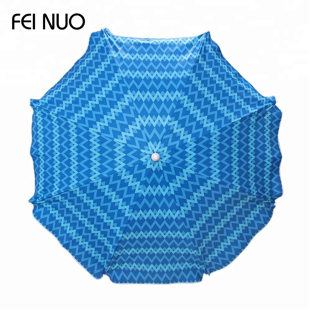 Classic Design Full Color 8K Screen Printed Big Steel Sun Beach Parasol Umbrella Made in China