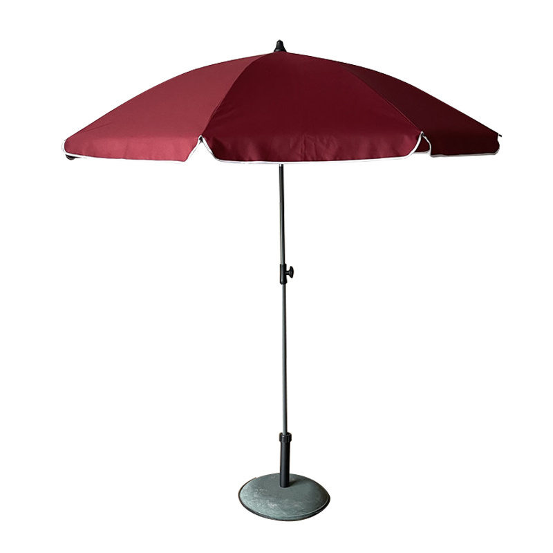 Custom 180g Polyester Wine Red Umbrella Parasol Beach Umbrella with Black Coating