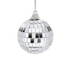 Xmas Party Supplies 3CM-80CM Laser Gold Silver Glass Ball Hanging Tree Decoration Christmas Disco Mirror Balls