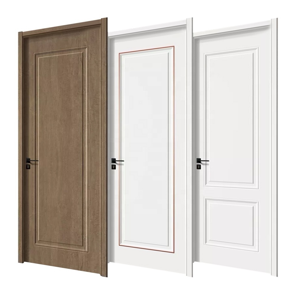 Factory Customized Modern Design Melamine Wooden Door Project Hotel Interior Medium Density Fiberboard Room Wooden Door