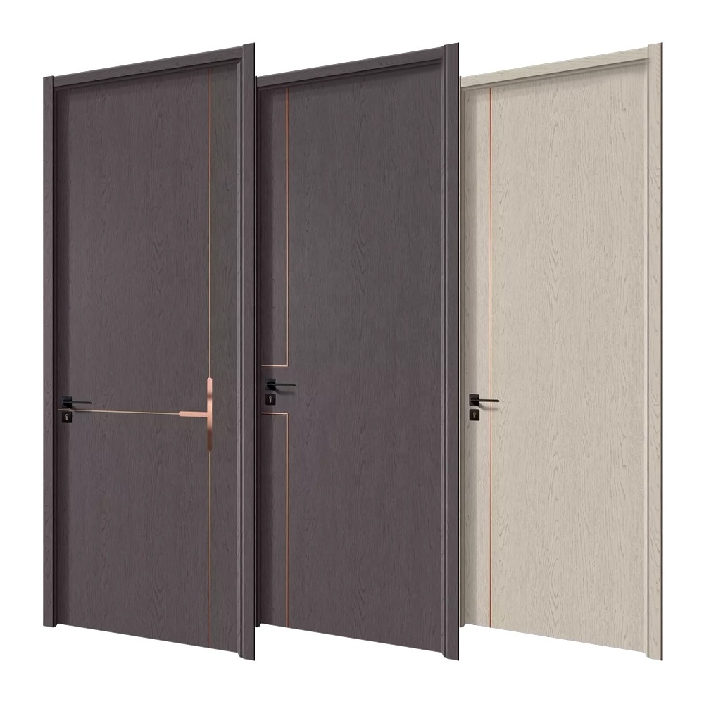 Factory Customized Modern Design Melamine Wooden Door Project Hotel Interior Medium Density Fiberboard Room Wooden Door