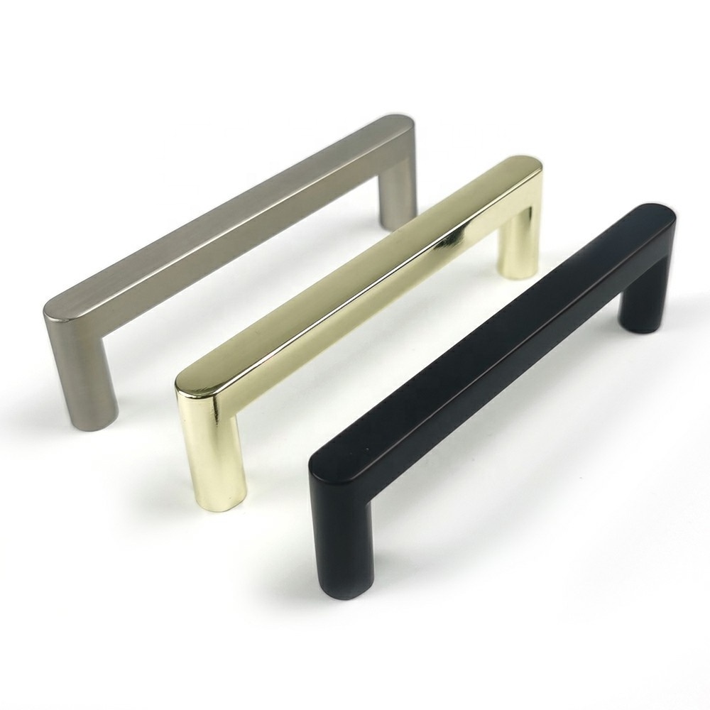 Modern European Style Furniture Handles And Knobs Silver Black Gold Color Square Aluminum Kitchen Cabinet Pull Handle