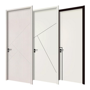 White Color Bedroom Melamine Wooden Door Soundproof And High Quality Mdf Interior Office Rooms Door