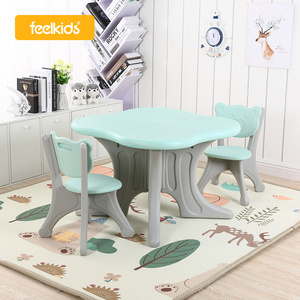 Wholesale preschool student plastic furniture sets study folding children desk kids' tables and chair for kindergarten kids use