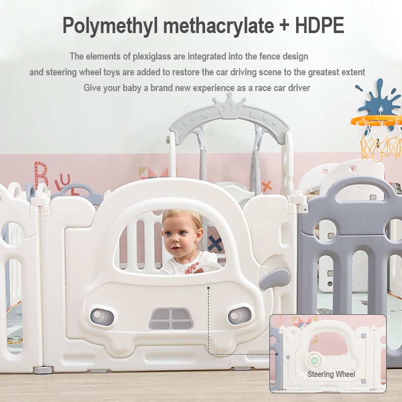 Feiqitoy plastic playard portable indoor game outdoor gate pen play yard safety fence kids baby playpens