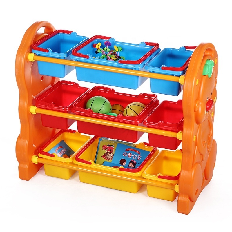 Children toy plastic storage cabinets shelf for kids room