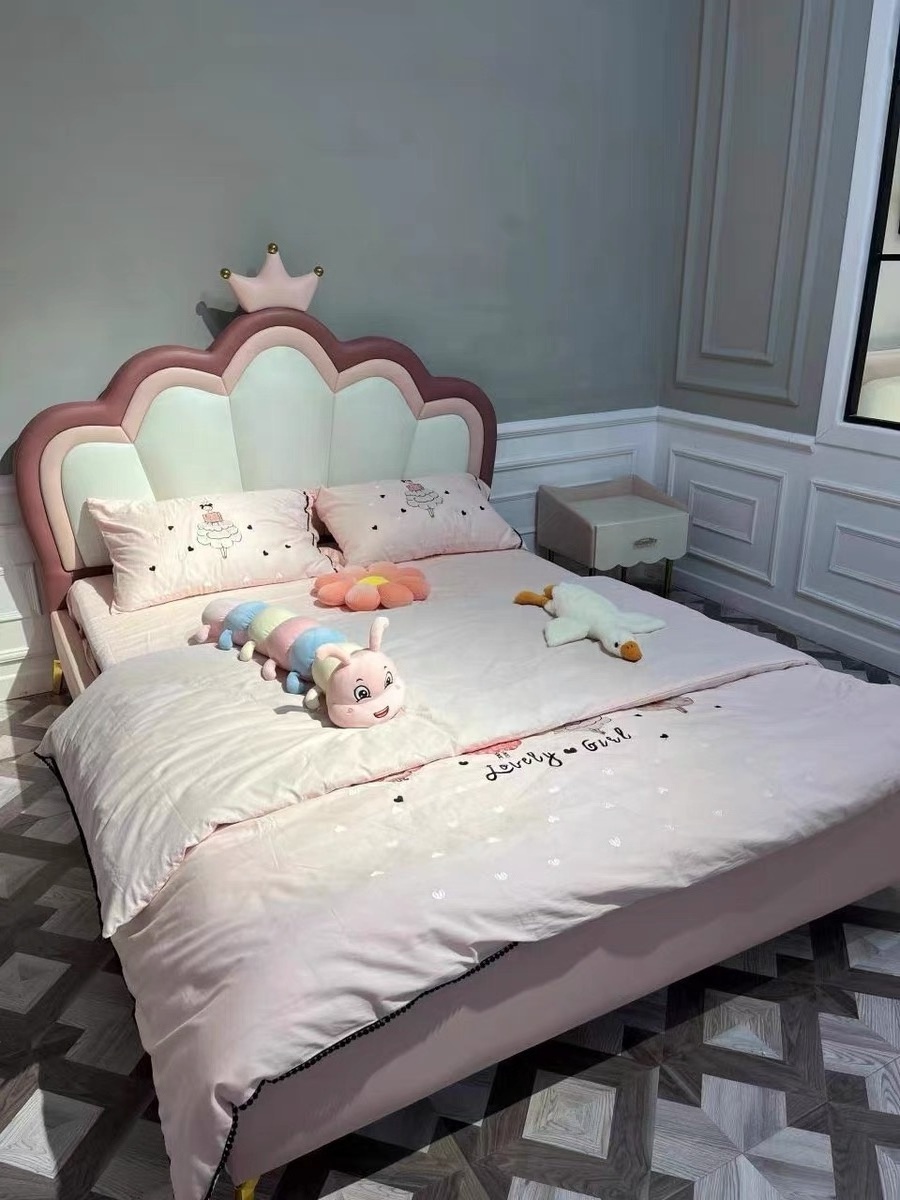 Luxury Girls Princess Bedroom Furniture Wooden Set Children Loft Frame Fullmetal Beds Queen Size