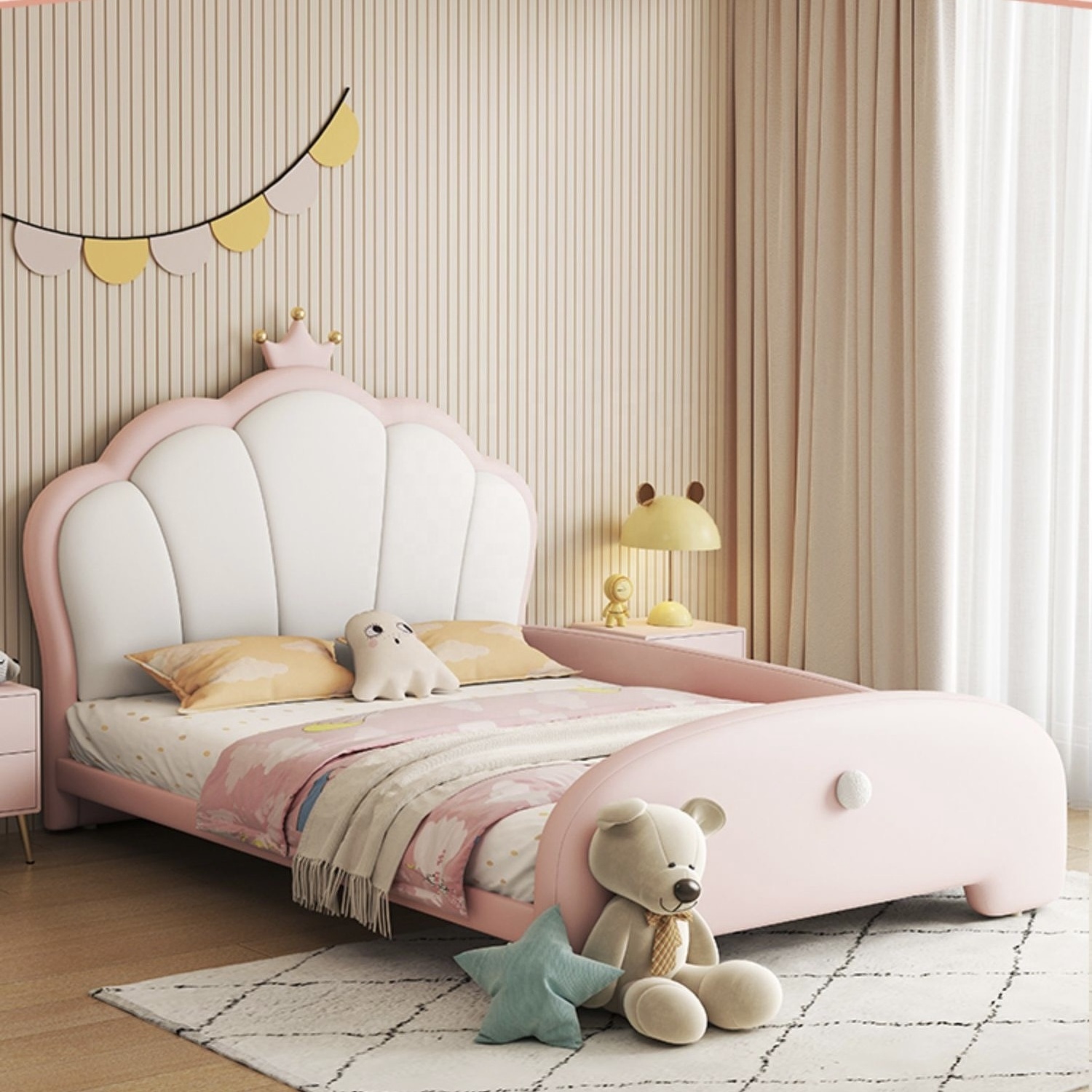 Luxury Girls Princess Bedroom Furniture Wooden Set Children Loft Frame Fullmetal Beds Queen Size