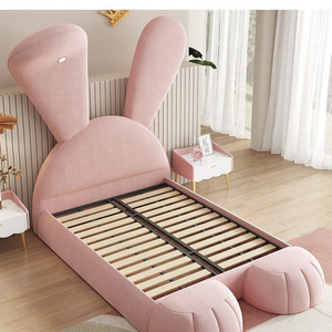 Children Cartoon Upholstered  Bed Kids Lovely Single Kids children bed room set