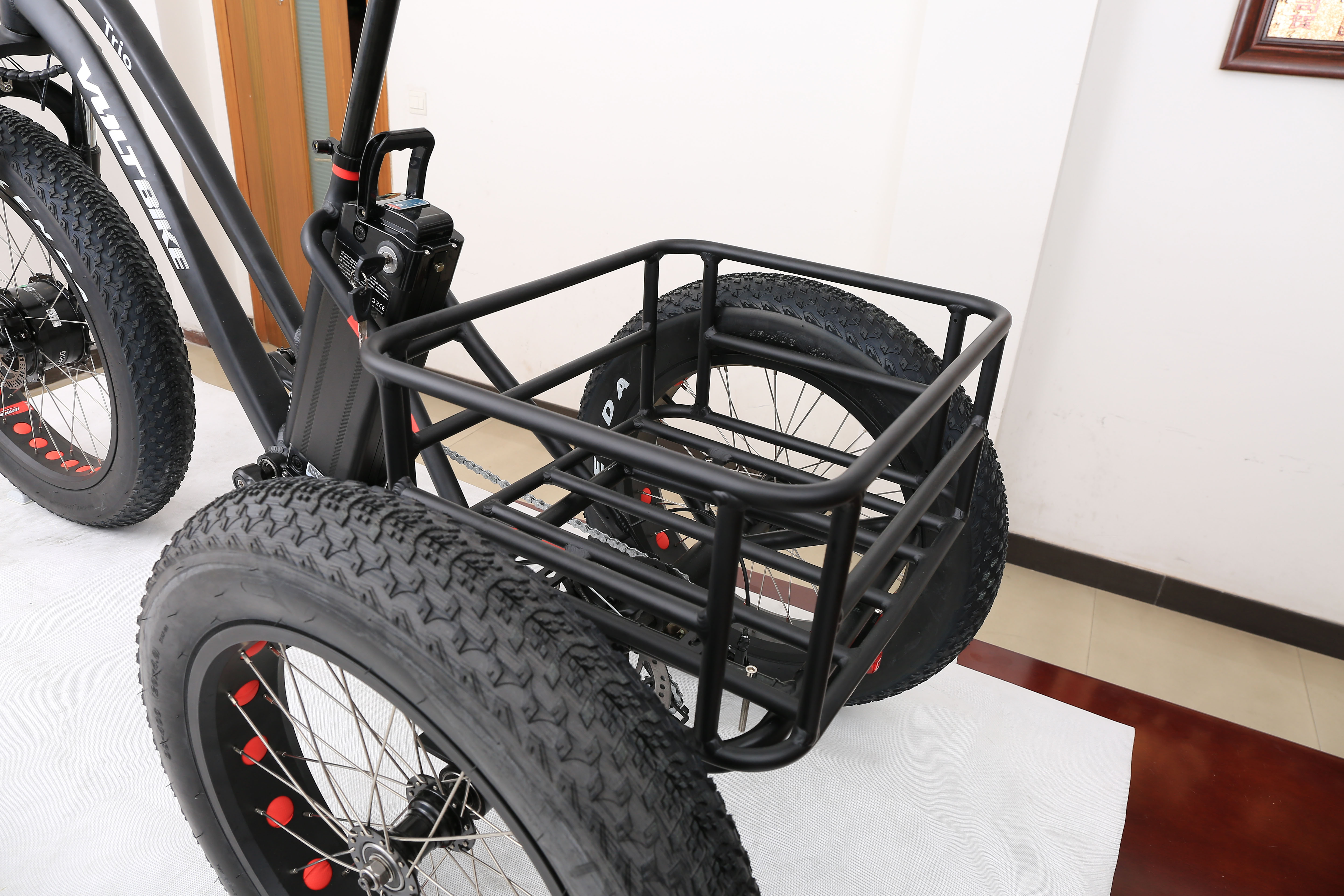 24 inch electric trike Fat tire electric bike 3 wheel Electric Tricycle three wheels adult cargo electric bike with basket