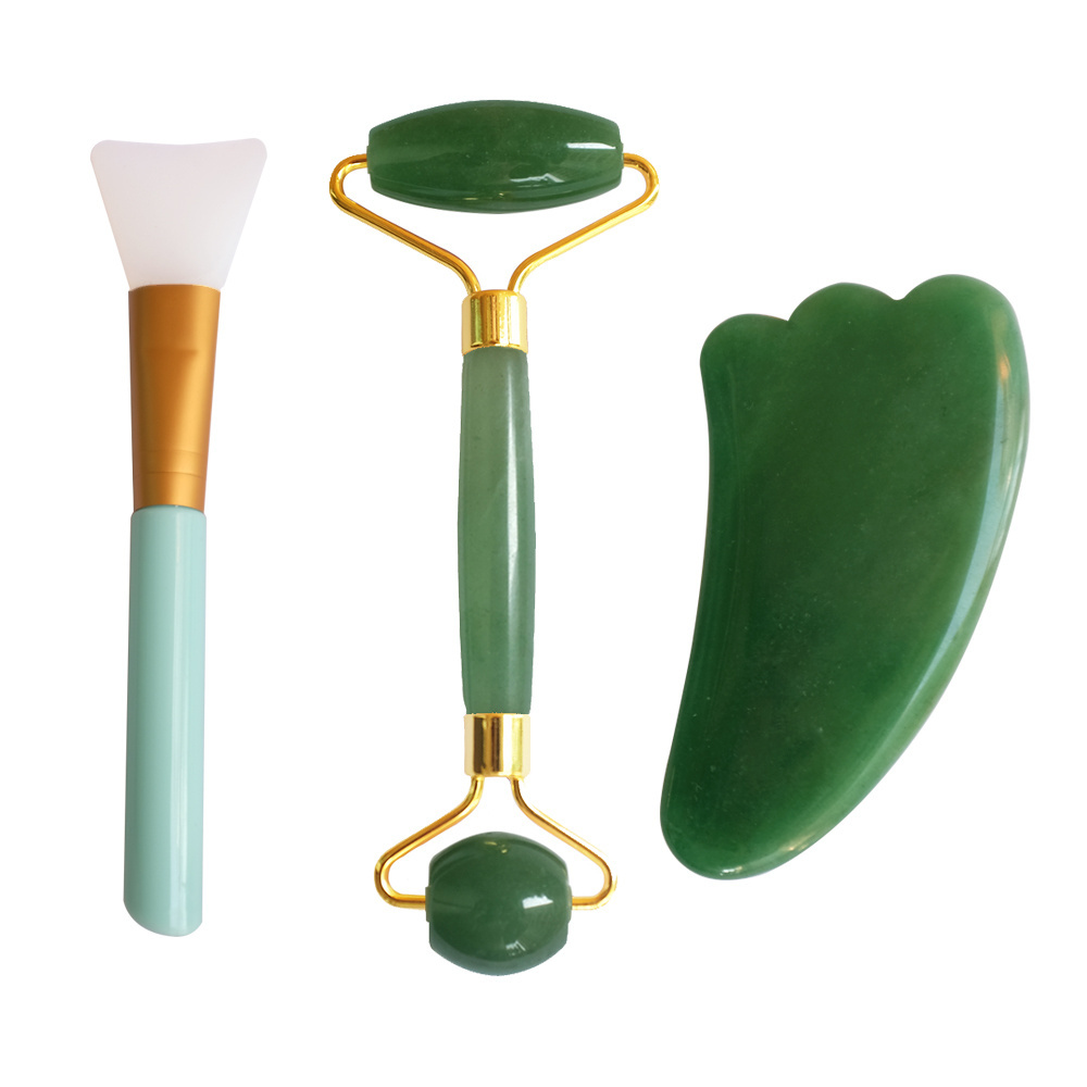 Chinese Facial massage Jade Face Roller and Jade Gua Sha for facial Lift