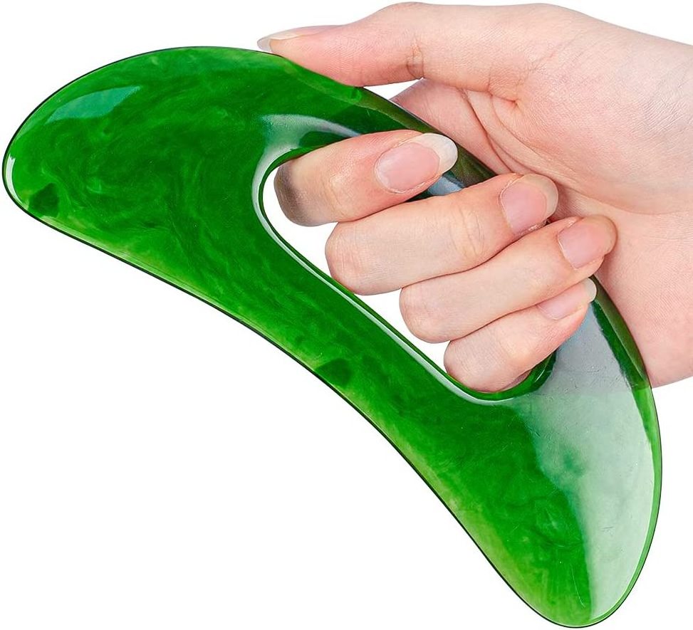 Anti Cellulite Resin Body Gua Sha Massage Tool with Handle Guasha Scraping Therapy Tool for Back Neck Face Leg Massage