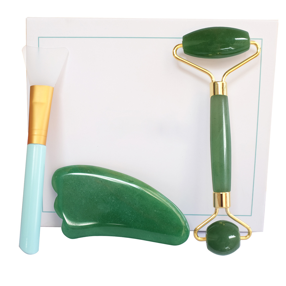 Chinese Facial massage Jade Face Roller and Jade Gua Sha for facial Lift