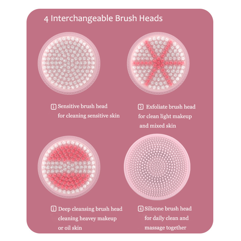 4 Replaceable Heads Multifunctional Face Brush Exfoliating Spin electric face cleansing brush