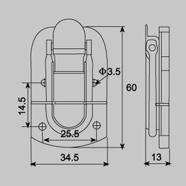 Guitar case hasp locks chrome plated drawbolt closure latch catch clasp FS1030