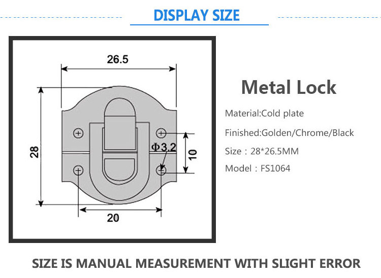 FAYSHING Gift box hasp clasp latch for jewelry box hasp FS1063