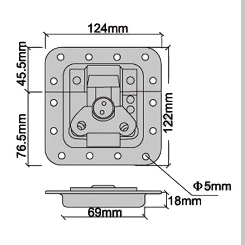 Flight case hardware fitting butterfly latch lock,Flight case recessed butterfly latch,Flight case padlock