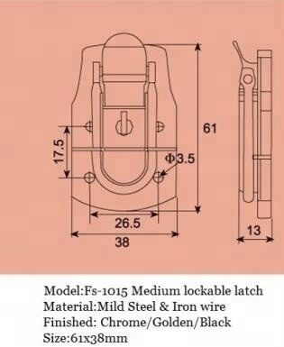 FS-1015 metal latch,lock latch,tool box lock metal lock for wooden box