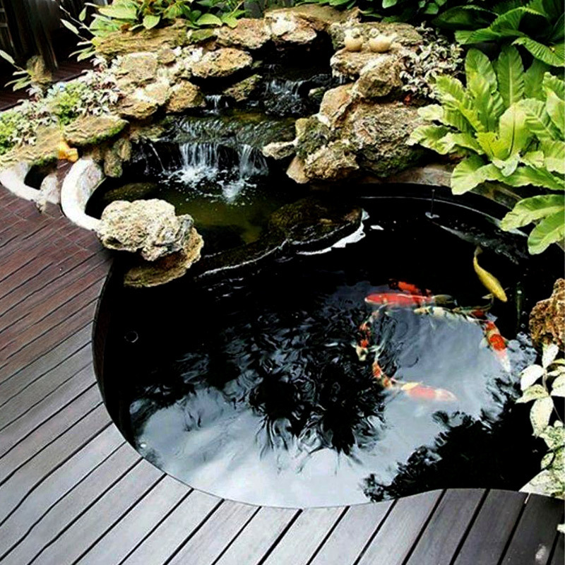 Custom size outdoor family courtyard 1000 gallon preformed above ground fish tank waterproof aquaculture fiberglass koi pond