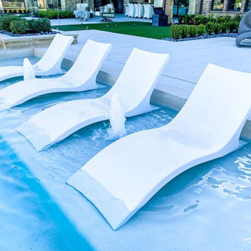 new coloured modern fiberglass bali sun loungers in pool lounger waterproof chaise pool shelf lounger