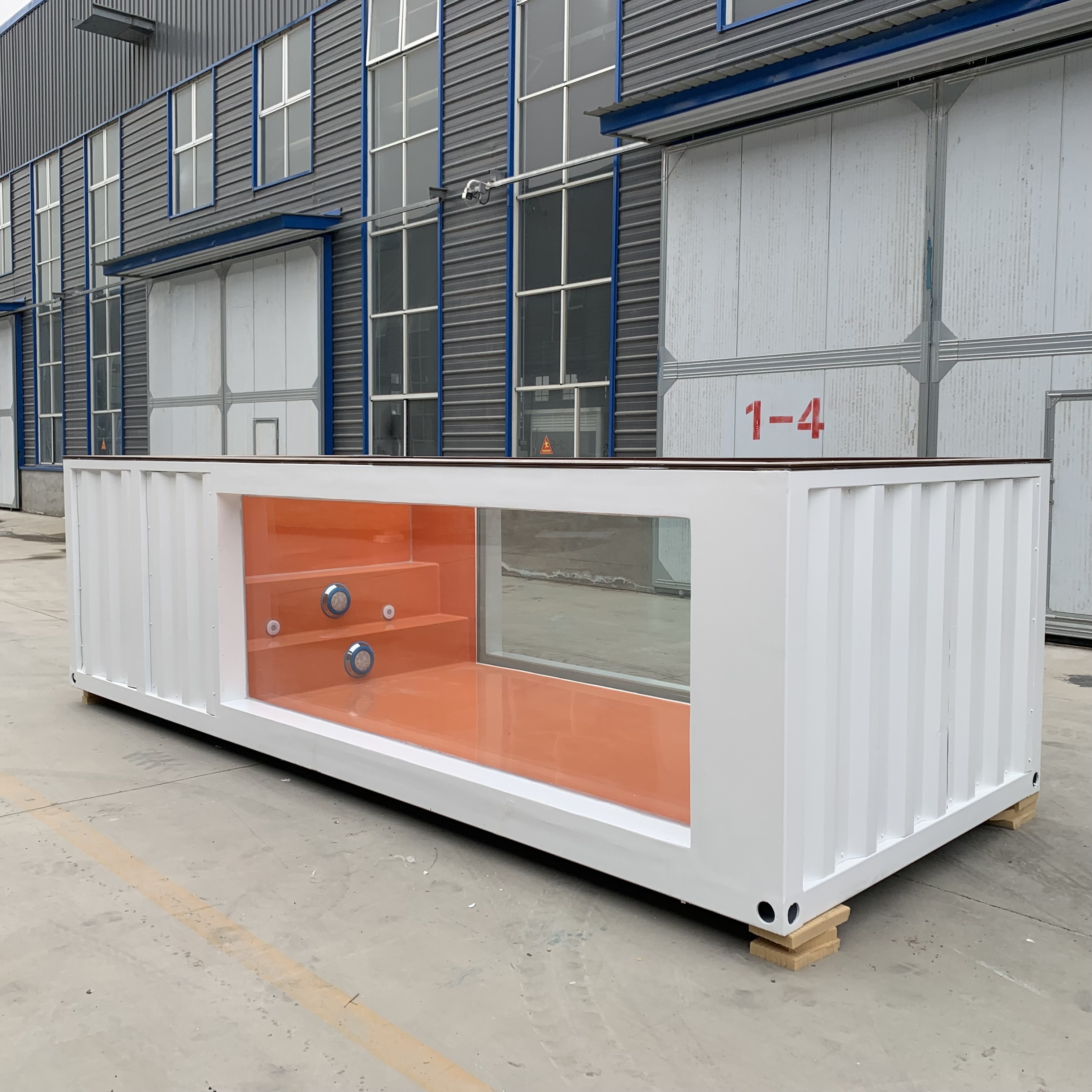 custom large outdoor frp 20ft 40ft above ground prefab shipping container swimming pool price fiberglass container pool