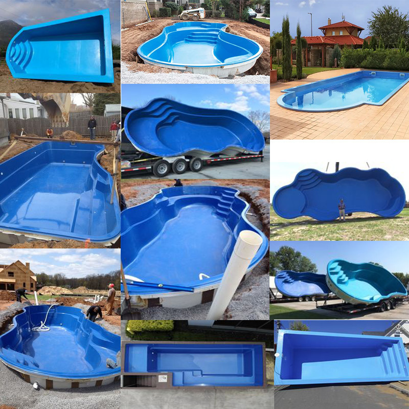 family size fiberglass safety swimming pools shells deep glasfiber rectangular house 12ft 15ft wave swimming pool with pump