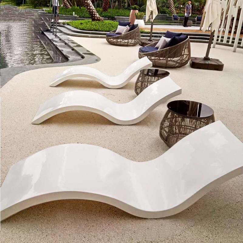 luxury outdoor adults modern fiberglass pool edge inside pool chaise lounge chairs ledge sun loungers for in pool