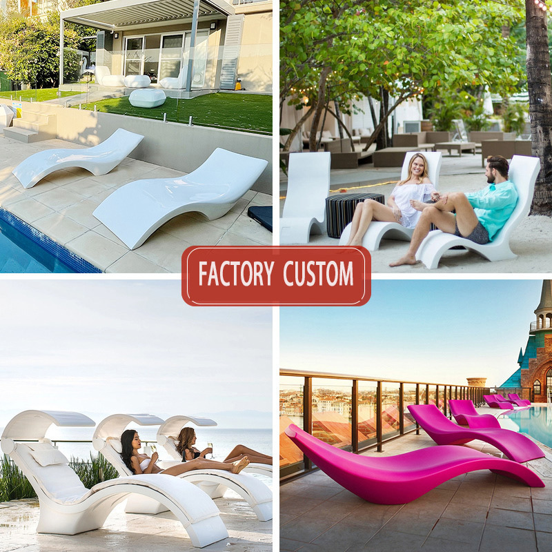 outdoor luxury designers fiberglass sun lounger pool edge chair in water bed mold waterproof hotel sun loungers