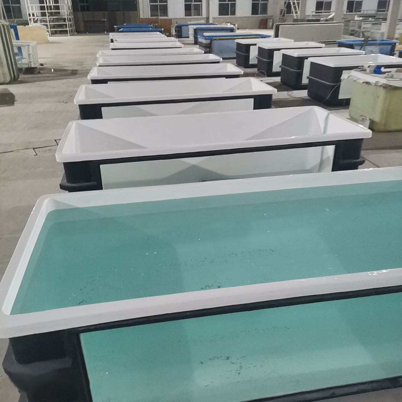 custom size cheap large commercial rectangle outdoor fiberglass aquaculture aquariums fish pond tank with window